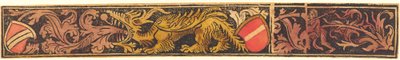 Striscia Grottesca con Drago, Scudi e Uomini Selvaggi da German 15th Century