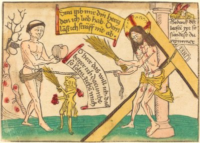 Gesù che attira i fedeli al cuore da German 15th Century