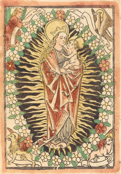 Madonna col Bambino in un Rosario da German 15th Century