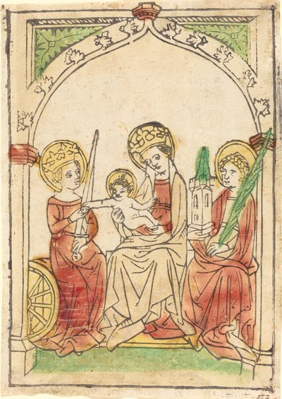 Madonna tra Santa Caterina e Santa Barbara da German 15th Century