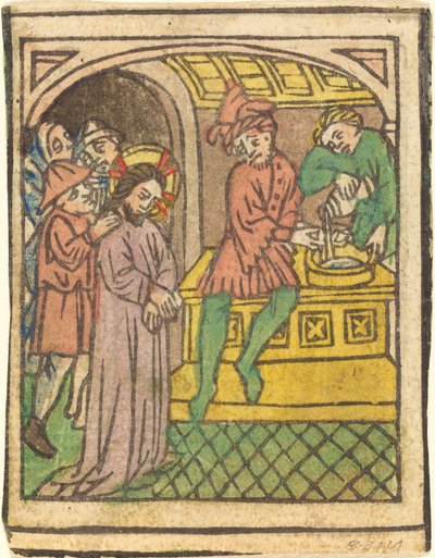Pilato si lava le mani (recto) da German 15th Century