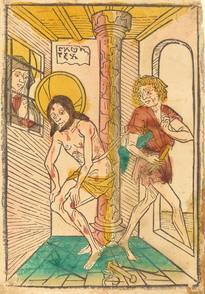 La Flagellazione in Presenza di Maria da German 15th Century