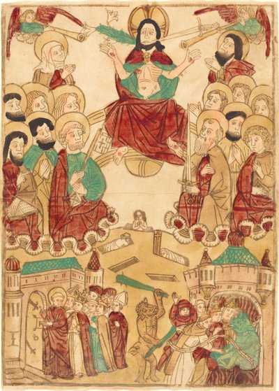 Il Giudizio Universale con gli apostoli da German 15th Century