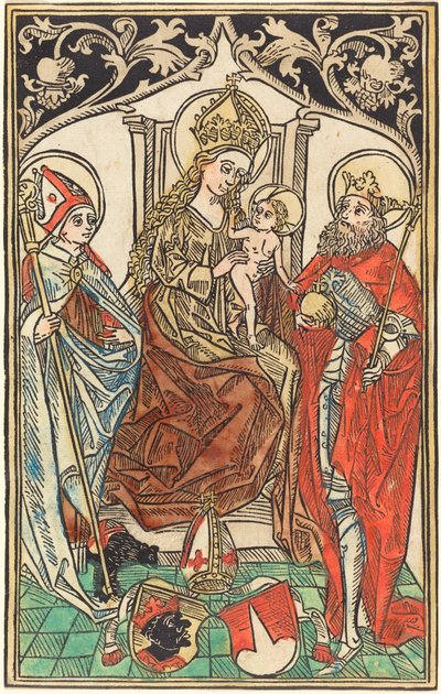 La Madonna col Bambino in Trono, con i Santi Corbiniano e Sigismondo da German 15th Century