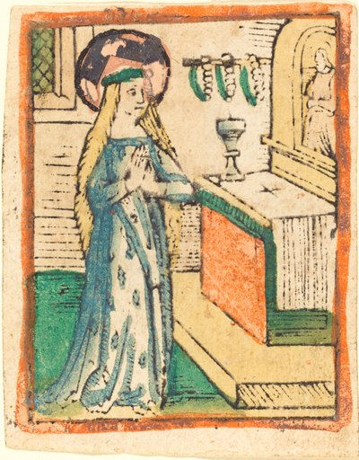 La Vergine in una veste ricamata con spighe di grano da German 15th Century