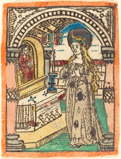 La Vergine in una veste ricamata con spighe di grano da German 15th Century