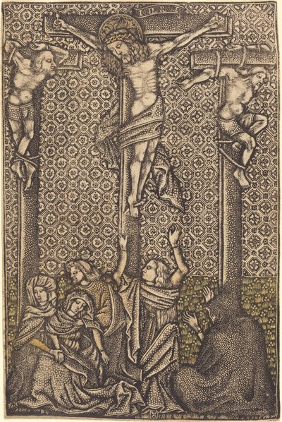 La crocifissione da German 15th Century or Master with the Crossed Clubs