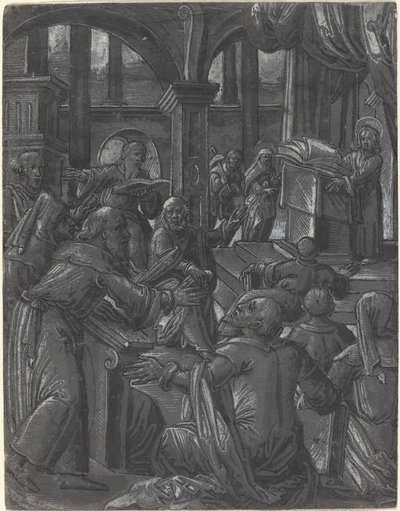 Cristo disputa con i dottori da German 16th Century