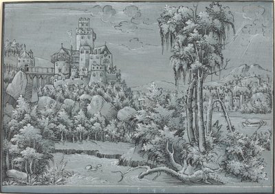 Paesaggio con un castello da German 16th Century