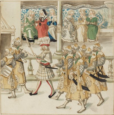 Cavalieri in parata in costume orientale da German 16th Century