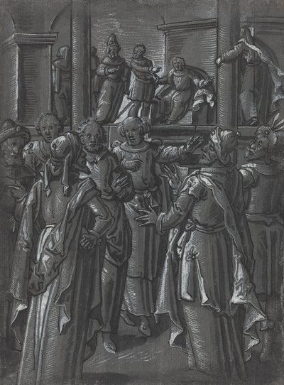 Il sommo sacerdote davanti a Pilato (verso) da German 16th Century