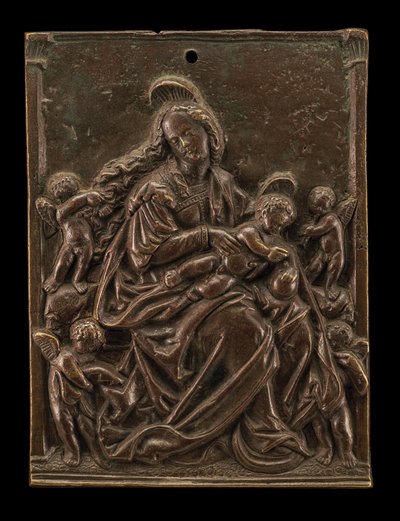 La Vergine e il Bambino con quattro angeli da German 16th Century