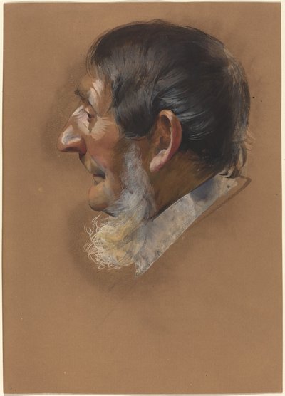 Profilo di un uomo con basette da German 19th Century