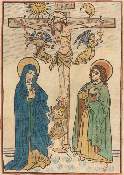 Cristo sulla croce con angeli da German 19th Century after German 15th Century