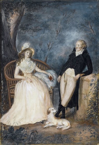 Charlotte von Stein e Johann Wolfgang von Goethe in conversazione, Seconda Metà del 18° sec. da German Master