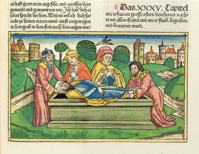 Sepoltura di Giosia, dalla Bibbia di Norimberga (Biblia Sacra Germanaica) da German School