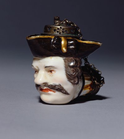 Una ciotola per pipa di Meissen modellata come la testa di Schmiedel, c.1750 da German School