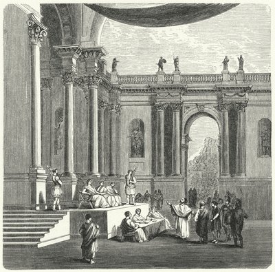 Un tribunale romano (incisione) da German School