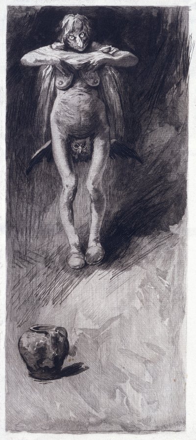 Una strega che rappresenta la notte da German School