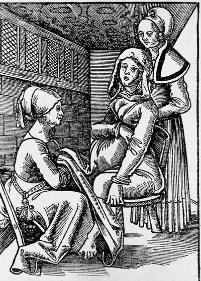 Un parto (xilografia) da German School