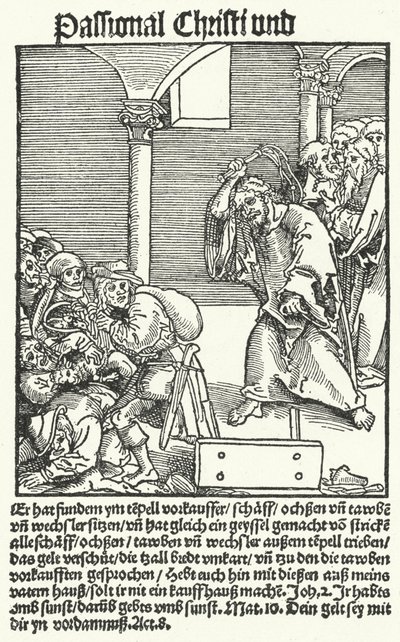 Una pagina dal pamphlet anti-papista di Lutero, Passional Christi und Antichristi da German School