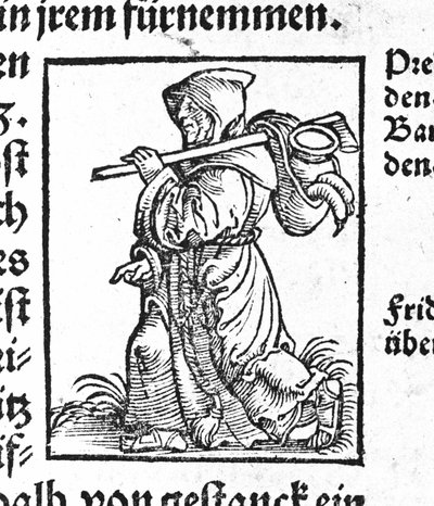 Un pellegrino sulla strada - in "Den Edlen Strengen besten fromen", Johann Stumpff da German School