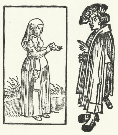 Una xilografia di una scena della storia di Till Eulenspiegel (incisione) da German School