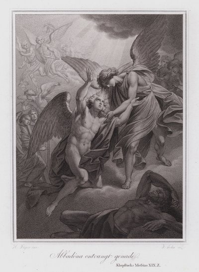 Abbadon riceve misericordia (incisione) da German School