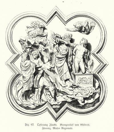Abramo che offre suo figlio Isacco in sacrificio, rilievo in bronzo di Lorenzo Ghiberti da German School