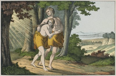 Adamo ed Eva cacciati dal paradiso, illustrazione da L