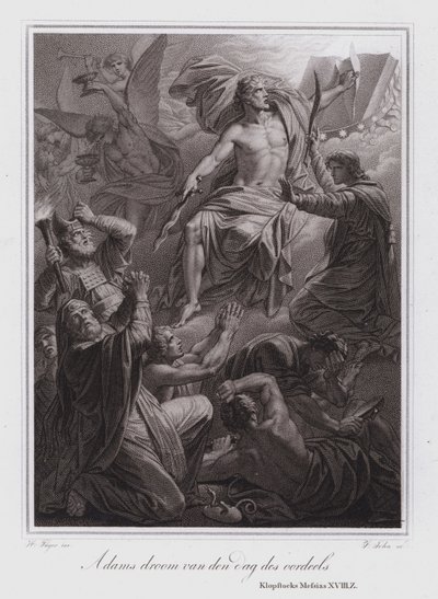 Il sogno di Adamo del Giorno del Giudizio (incisione) da German School