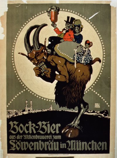 Pubblicità per la birra Bock del birrificio Lowenbrau, Monaco da German School