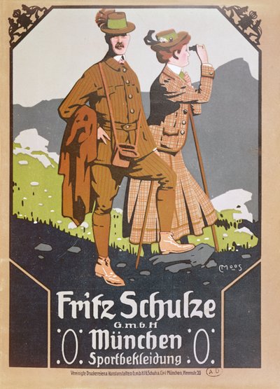 Pubblicità per abiti da passeggio Fritz Schulze, c.1910 da German School