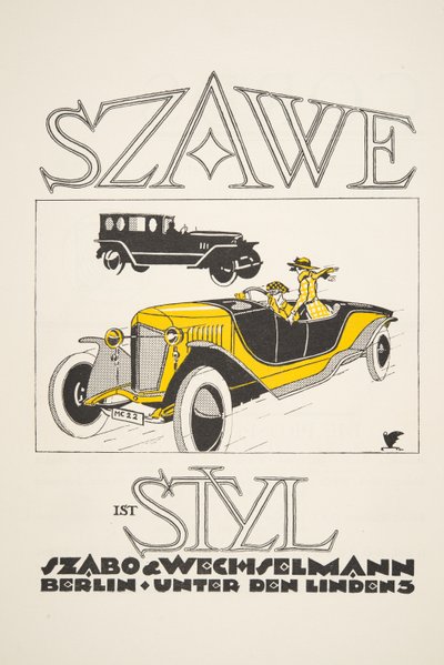 Pubblicità per Szawe (Szabo & Wechselmann), da Styl, pub.1922 da German School
