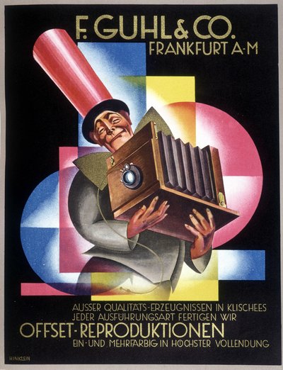 Pubblicità per il produttore di fotocamere tedesco Offset. In “Gebrauchs Graphik”, giornale tedesco da German School