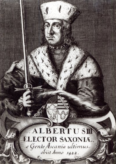 Alberto III, ultimo Elettore di Sassonia della dinastia Ascania da German School