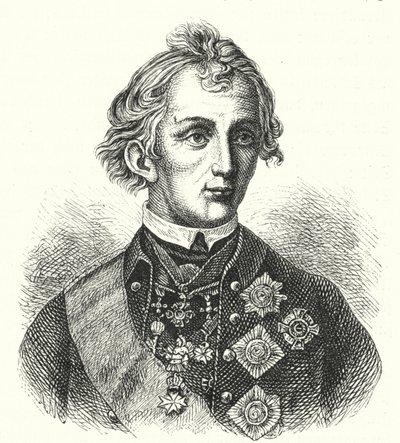 Alexander Suvorov, generale russo (incisione) da German School