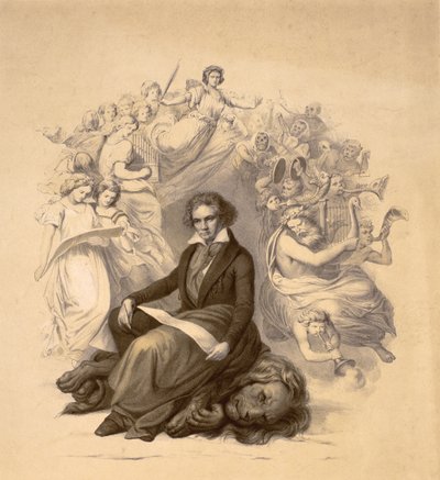 Ritratto allegorico di Ludwig van Beethoven (1770-1827) da German School