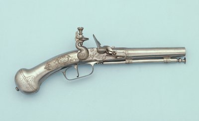 Pistola a pietra focaia tutta in acciaio, Jan Cloeter a Grevenbroich, c.1660 da German School
