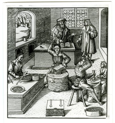 Una zecca europea del primo XVI secolo, da Der Weisskunig da German School