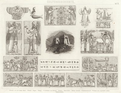 Antica Assiria. Illustrazione per Bilder-Atlas da German School