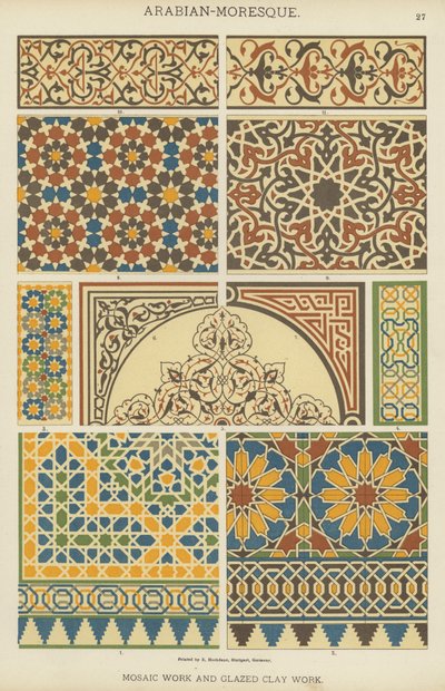 Arabo-moresco, lavori a mosaico e argilla smaltata da German School