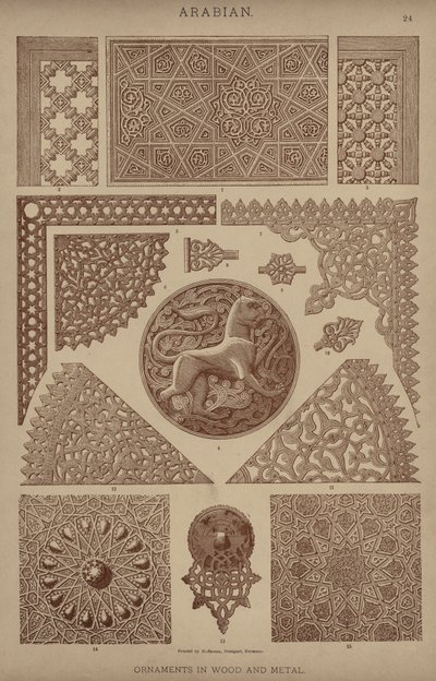 Arabo, ornamenti in legno e metallo da German School