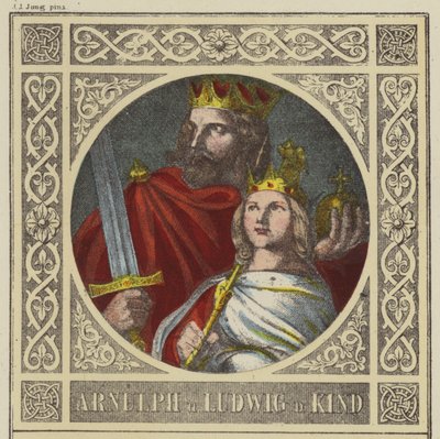 Arnolfo e Ludovico il Fanciullo, 887-899 e 899-911 da German School