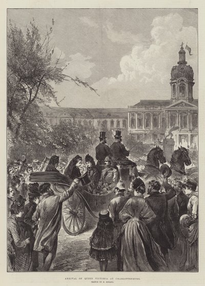Arrivo della regina Vittoria a Charlottenburg (incisione) da German School