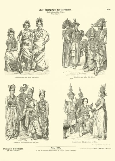Costumi degli attori asiatici, fine XIX secolo da German School