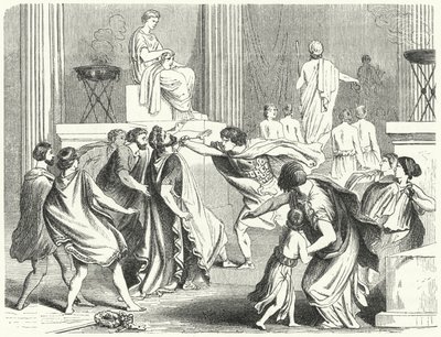Assassinio di Filippo II di Macedonia, 336 a.C. (incisione) da German School