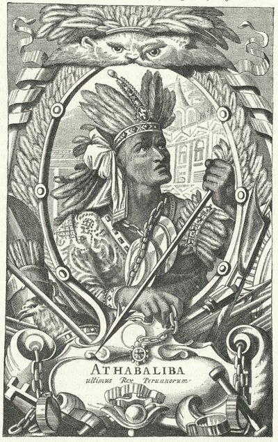 Atahualpa, imperatore inca (incisione) da German School