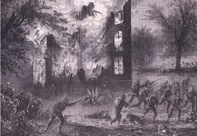 Attacco a una posizione avanzata francese, Cassells History of the War between France and Germany pubblicato da Cassell and Company Limited, c.1890 da German School