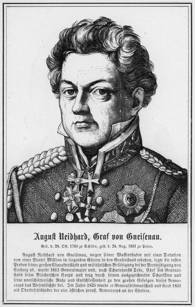 August Neidhard, Graf von Gneisenau da German School